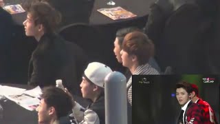 BTS Reaction to EXO  Growl SMA 2014 [upl. by Ivie]