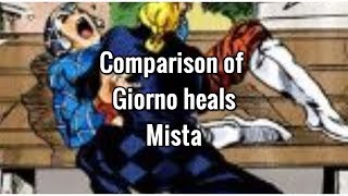 Comparison of Giorno heals Mista [upl. by Sabra]