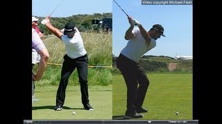 Jon Rahm golf swing  Long Iron faceon amp downtheline July 2017 [upl. by Jeno]