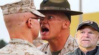 USMC Drill Instructors Wrecking New Recruits Marine Reacts [upl. by Ludmilla]