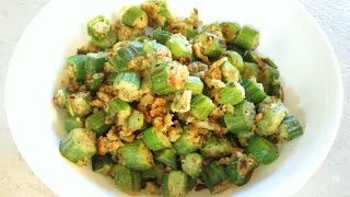 Fried Okra  Easy Pan Fried Recipe  PoorMansGourmet [upl. by Johnette]