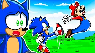 Reacting To SONIC vs MARIO Fight Animation [upl. by Jonette726]