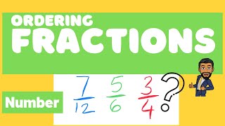 Ordering Fractions from smallest to largest with different denominators lesson [upl. by Ahseinad469]