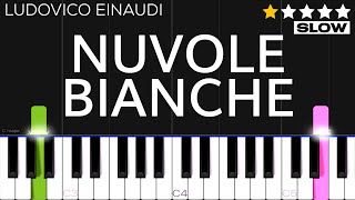 Ludovico Einaudi  Nuvole Bianche  EASY SLOW Piano Tutorial [upl. by Eide902]