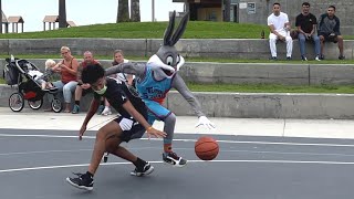 Bugs Bunny 1v1 Basketball at Venice Beach Space Jam IRL [upl. by Dorinda225]