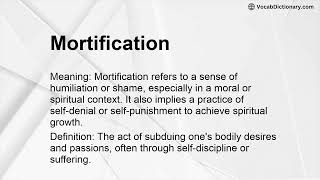 Mortification Meaning [upl. by Newbold]