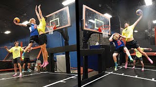 Sky Zone Made A Trampoline Basketball Court 3v3 Basketball [upl. by Kilby]