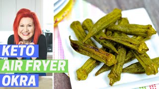 Keto Fried Okra EASY LOW CARB AIR FRYER RECIPE [upl. by Esylla]