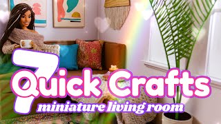 DIY  How to Make 7 Quick Crafts  Mini Living Room [upl. by Zetroc]