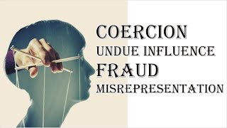 Coercion Undue Influence Fraud Misrepresentation  Indian Contract Act 1872  Law Guru [upl. by Rachael]