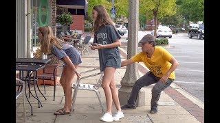 Chair Pulling Prank in Nashville [upl. by Yatnoj]