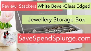 Review STACKERS UK Jewellery Box in White Glass Beveled Containers seen on The Home Edit Netflix [upl. by Llenol]