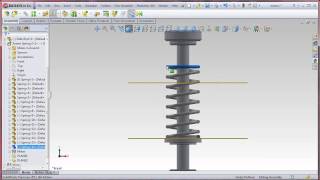 SolidWorks  How to add springs in assembly [upl. by Latreshia382]