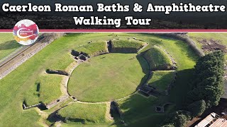 CAERLEON ROMAN BATHS amp AMPHITHEATRE WALES  Walking Tour  Pinned on Places [upl. by Abibah]