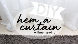 HOW TO HEM A CURTAIN WITHOUT SEWING  IKEA HACK [upl. by Onimixam19]