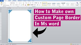 How to Make Own Custom Page Border Desgn in Ms word  Word Tutorial  Word Tips and Tricks [upl. by Senecal]