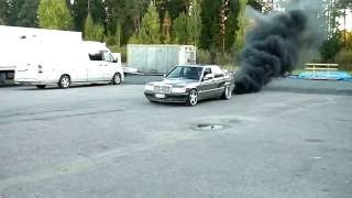 Mercedes Benz 190D Super Turbo BurnOut [upl. by Dahlstrom]