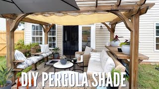 UNDER 100 RETRACTABLE PERGOLA SHADE DIY [upl. by Drehcir108]