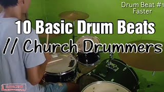 10 Basic Drum Beats  Church Drummers [upl. by Mccullough]