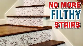 Installing stair riser stickers  Bleucoin brand [upl. by Evelina36]