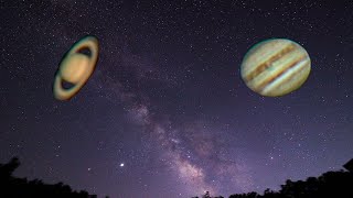 Jupiter and Saturn Through 8quot SkyWatcher Dobsonian Telescope [upl. by Hannasus123]