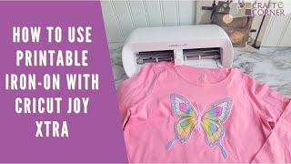 How to Use Cricut Printable IronOn  Girls Shirt Tutorial with Cricut Joy Xtra [upl. by Joette705]