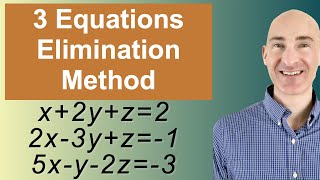 Solving Systems of 3 Equations Elimination [upl. by Aman278]