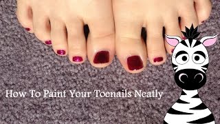 How to Paint Your Toenails Neatly [upl. by Eckblad]