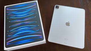 M2 iPad Pro 129quot UNBOXING and SETUP SILVER [upl. by Normak235]