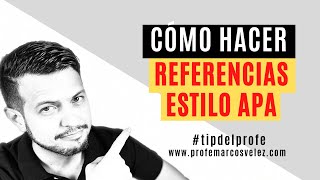 Cómo hacer referencias estilo APA [upl. by Tremann808]