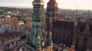 Gdańsk z lotu ptaka 4K  Gdansk from above 4K Poland [upl. by Eecak]