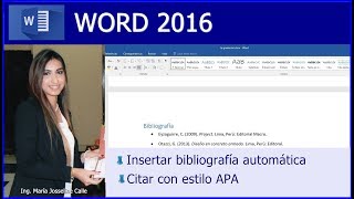 CÓMO INSERTAR BIBLIOGRAFÍA AUTOMÁTICA EN WORD CÓMO CITAR EN FORMATO APA [upl. by Darice]