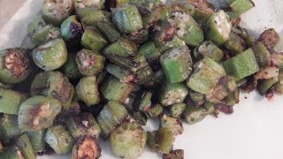 Pan Fried Frozen Okra [upl. by Ayk]