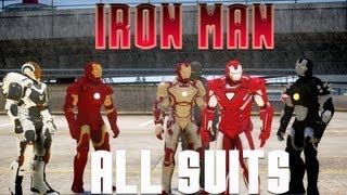 ALL IRON MAN SUITS 31 ARMORS IN GTA IV [upl. by Imat436]