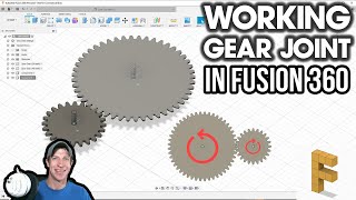 Creating a WORKING GEAR JOINT in Autodesk Fusion 360 [upl. by Saberhagen20]