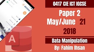 IGCSE ICT 04172018P21May June Data base [upl. by Welford]