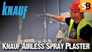 How to Use Knauf Airless Readymix Spray Plaster [upl. by Einnal997]