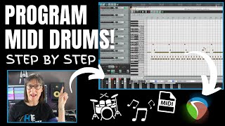 How To Program A Drum Track Using MIDI In Reaper DAW Recording Software [upl. by Lawley]