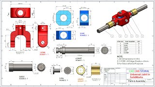 Universal Joint Exercise in Solidworks [upl. by Wardle462]