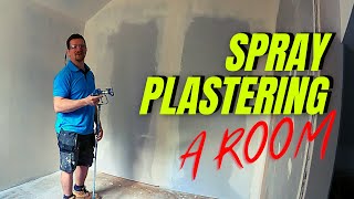 Spray Plastering A Room  Plastering For Beginners [upl. by Ybot]