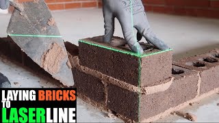 Bricklaying Experiment Laying Bricks to a LASER LINE [upl. by Ahsihat]