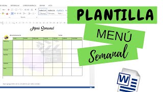 Menú semanal en word  Plantilla GRATIS  formato para nutriólogos [upl. by Sherman285]