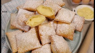 RAVIOLI DOLCI di CARNEVALE ALLA CREMA golosi i DOLCETTI RICCHI DI CREMA PASTICCERA Ricetta Facile [upl. by Sedinoel]