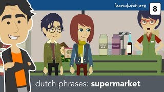 Learn Dutch phrases  at the supermarket using prepositions voorzetsels [upl. by Lierbag528]