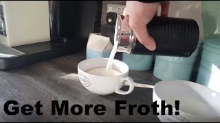 How to Get More Froth from Your Nespresso Coffee Aeroccino  Nespresso tips and help [upl. by Skees]