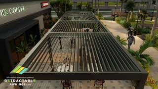 Bioclimatique retractable louver roof commercial pergola [upl. by Arratal890]