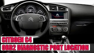 TUTORIAL Citroen C4 20112020 OBD2 Diagnostic Port Location [upl. by Ettennahs]