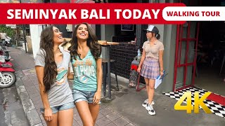 🇮🇩 BALI SEMINYAK TODAY  4K Walking Tour along main streets in Bali Travel Vlog  Bali 2023 [upl. by Ettevi]