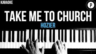 Hozier  Take Me To Church Karaoke SLOWER Acoustic Piano Instrumental Cover Lyrics [upl. by Ringler]