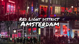 AMSTERDAM RED LIGHT DISTRICT WALK TOUR JANUARY 2024 [upl. by Donella]